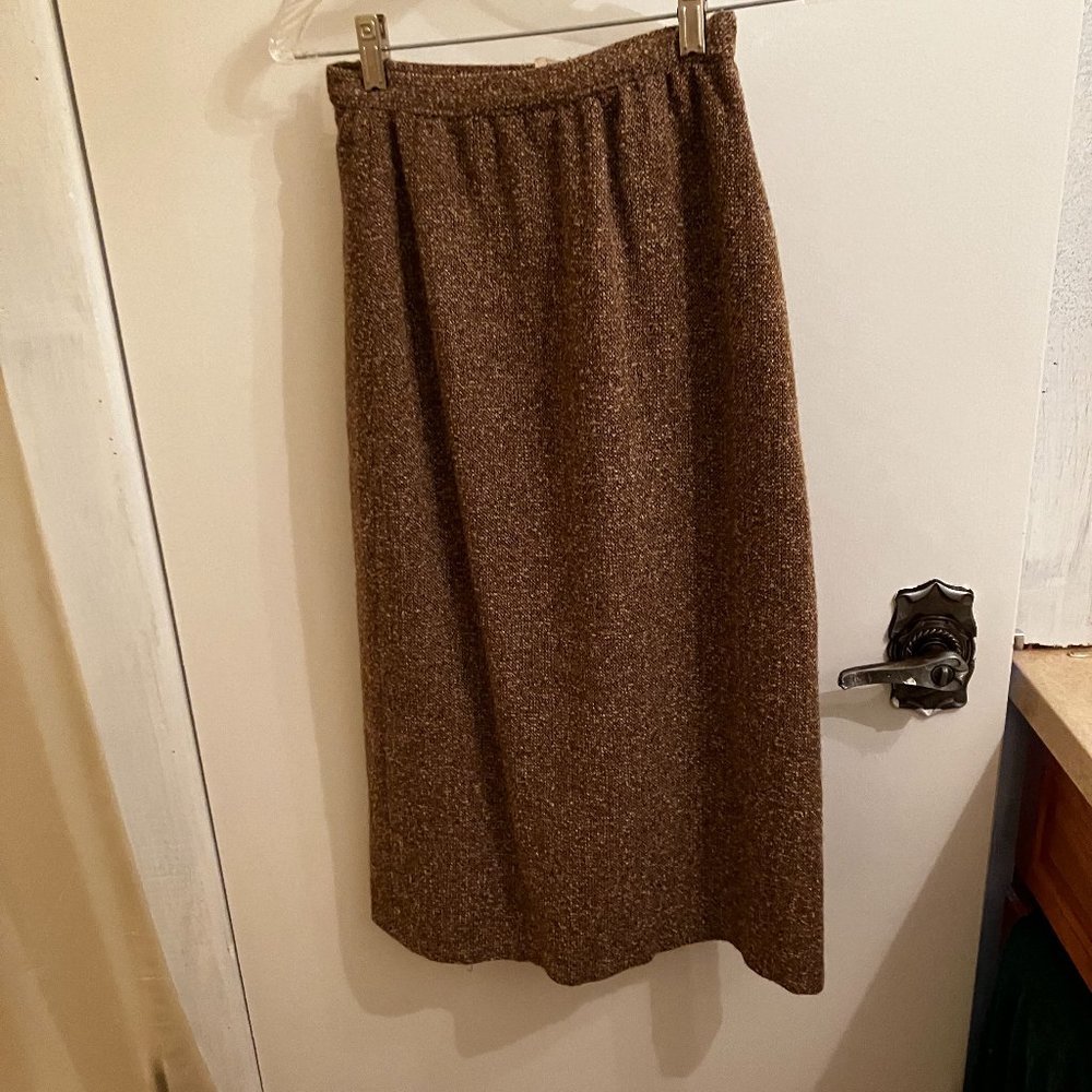 Brown tweed wrap around skirt size 5